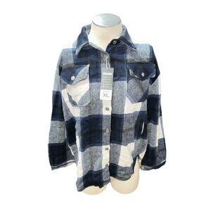 Himosyber Flannel Sweater XL Womens button down Shacket